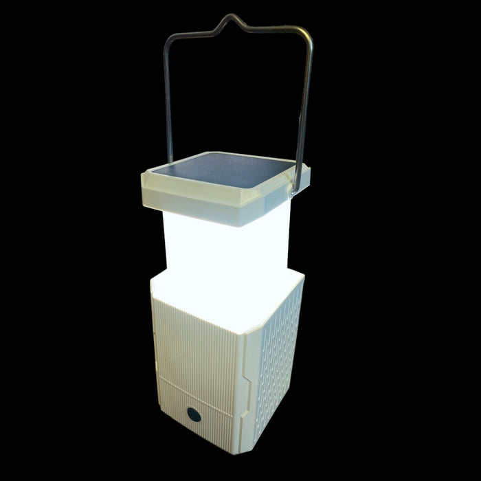 Rechargeable Camping Lantern & Power Bank with Solar Panel & Hand Crank