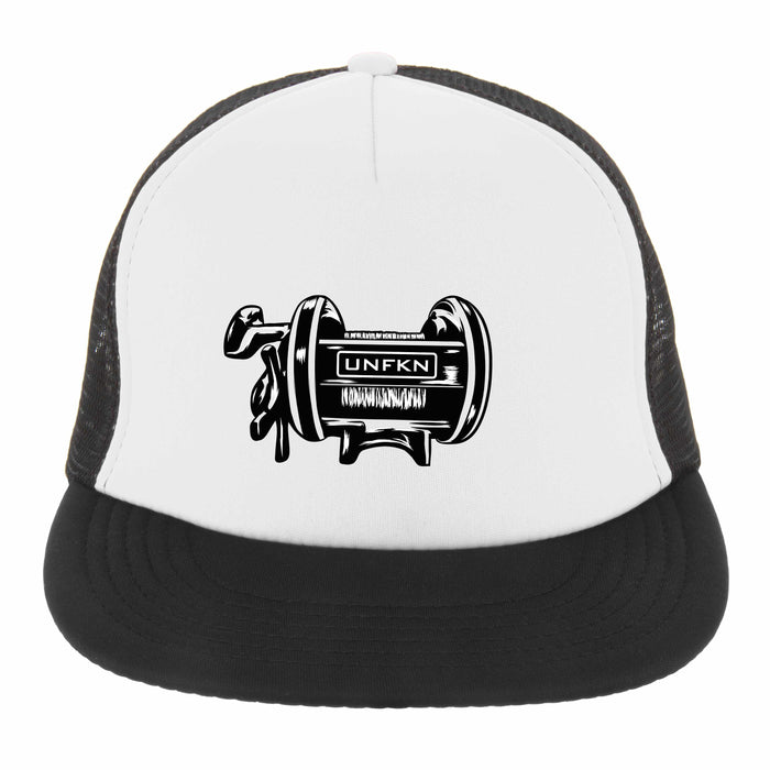 HFG - UNFKN Reel Black / White Flatbill Trucker Hat