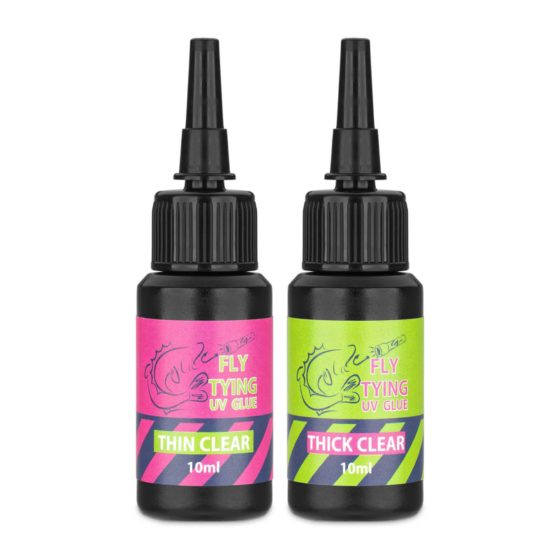2pc UV Cure Resin Kit for Fly Tying  (Thick & Thin)