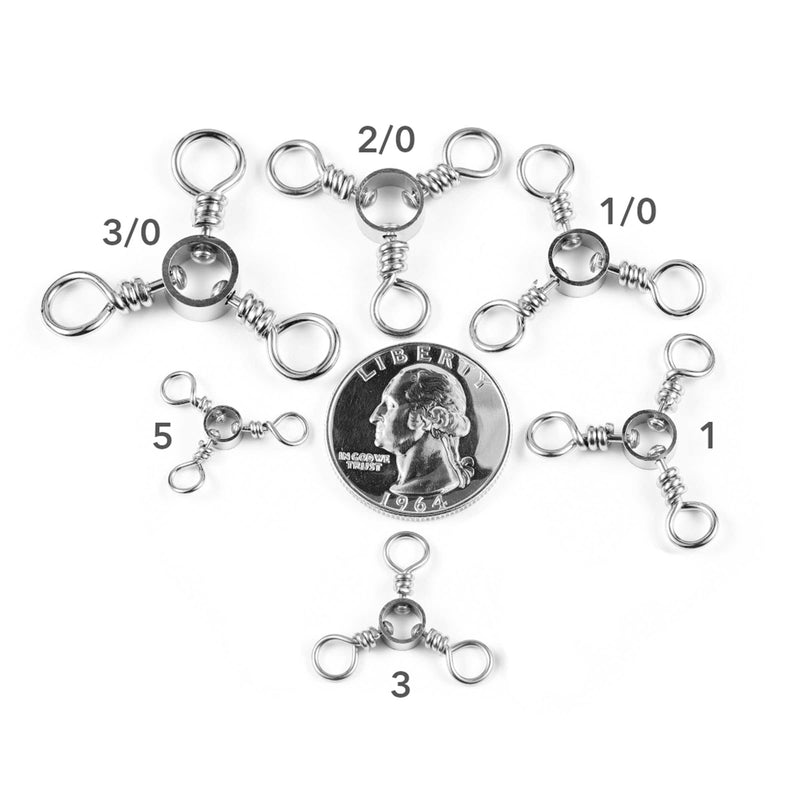 HFG Brass Three Way Swivel with Stainless Steel Ring