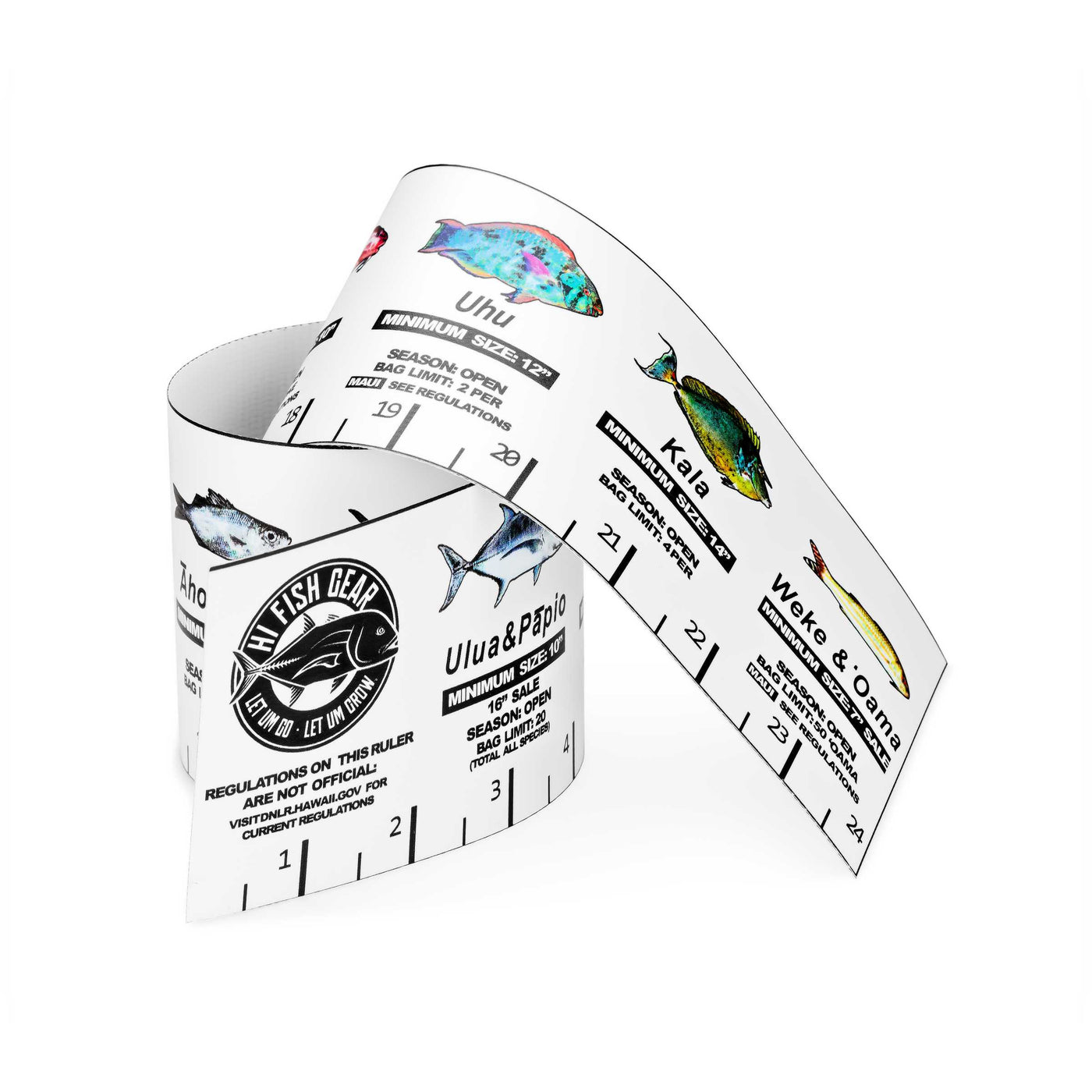 HFG Waterproof Fish Ruler with Hawaii Fishing Regulations — HiFishGear