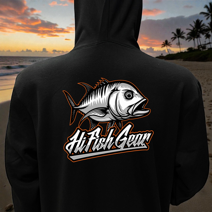 HiFishGear Black Zip-Up Fleece Hoodie (14 Designs)