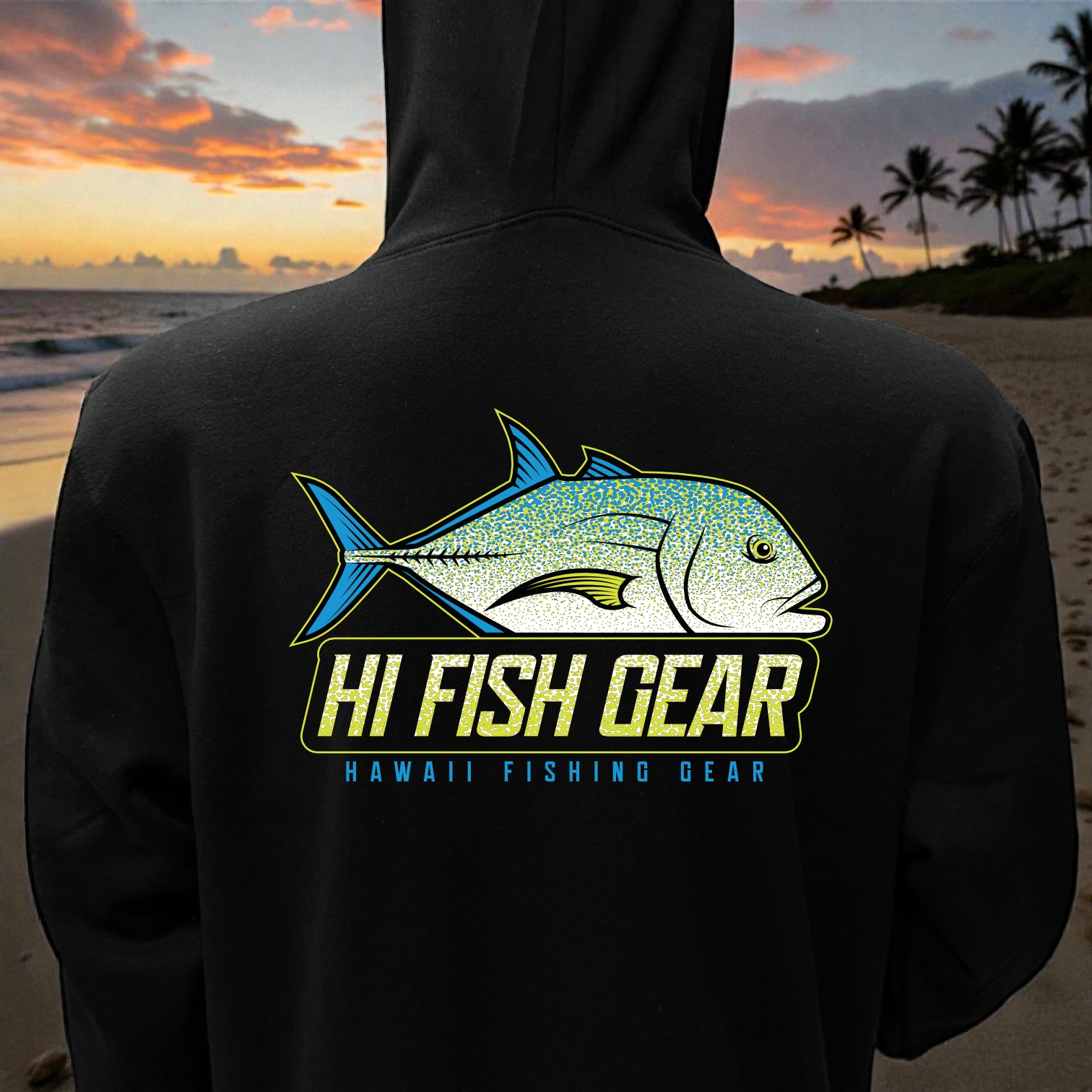 HiFishGear Black Zip-Up Fleece Hoodie (14 Designs)