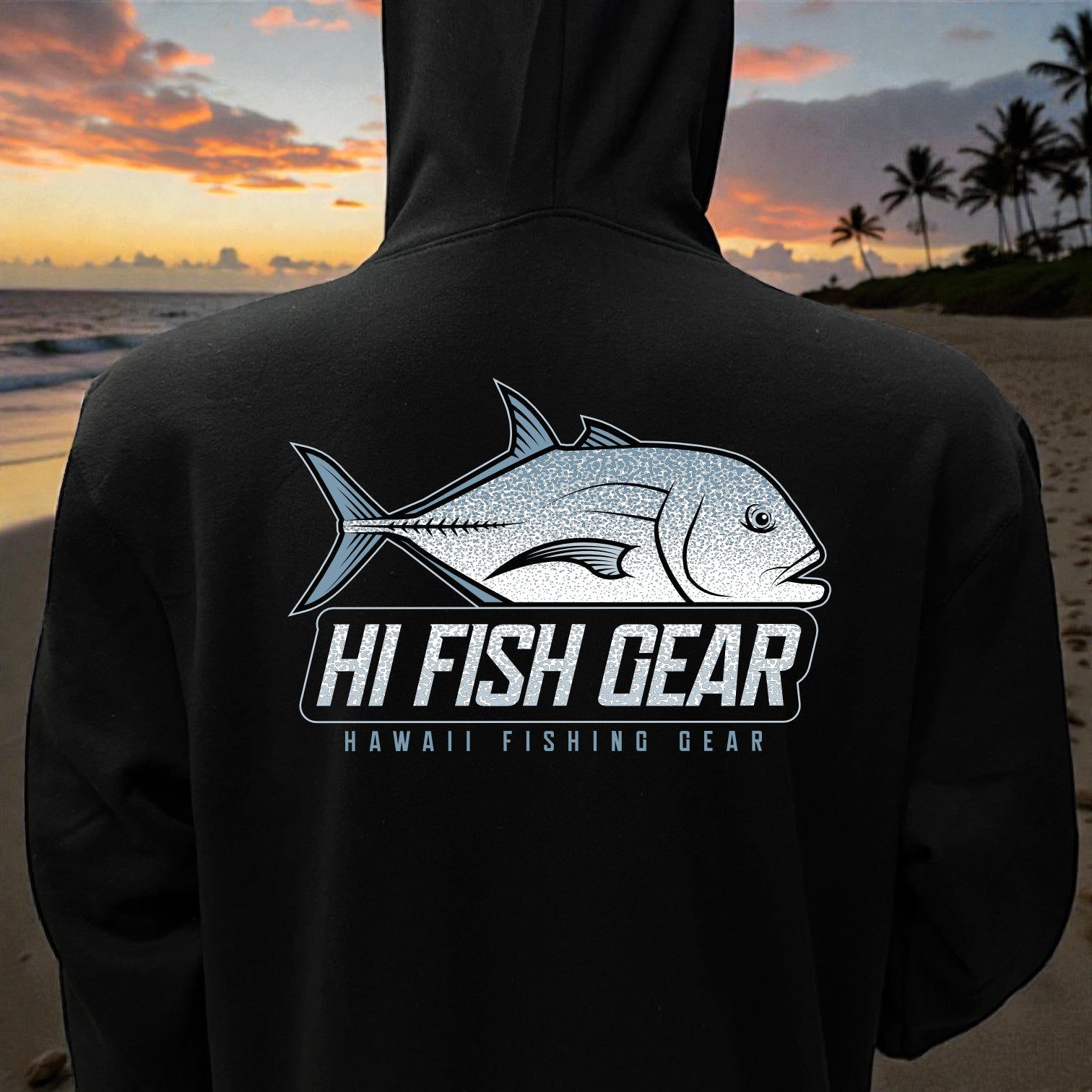 HiFishGear Black Zip-Up Fleece Hoodie (14 Designs)