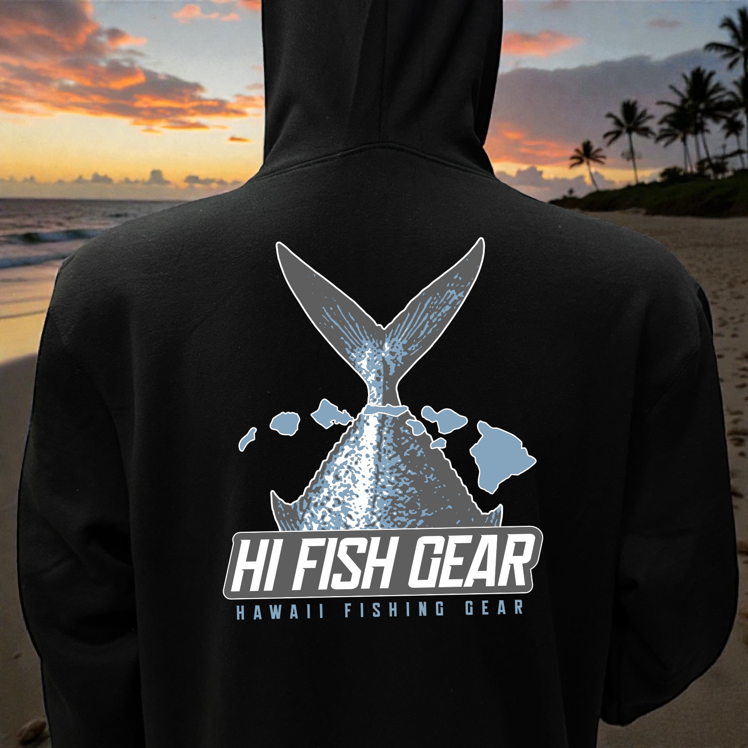 HiFishGear Black Zip-Up Fleece Hoodie (14 Designs)