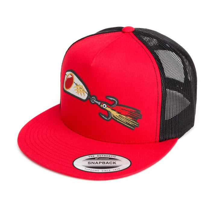 HFG - Mark White Lures Red/Black Snapback Flat Bill Trucker Hat