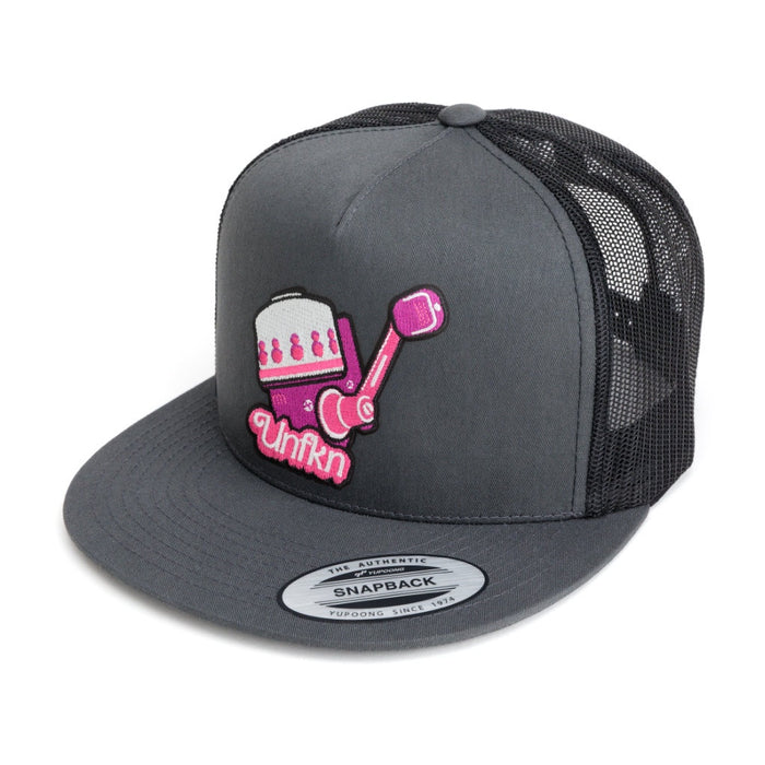 HFG - UNFKN Pink - Charcoal Black  Flatbill Snapback Trucker Hat