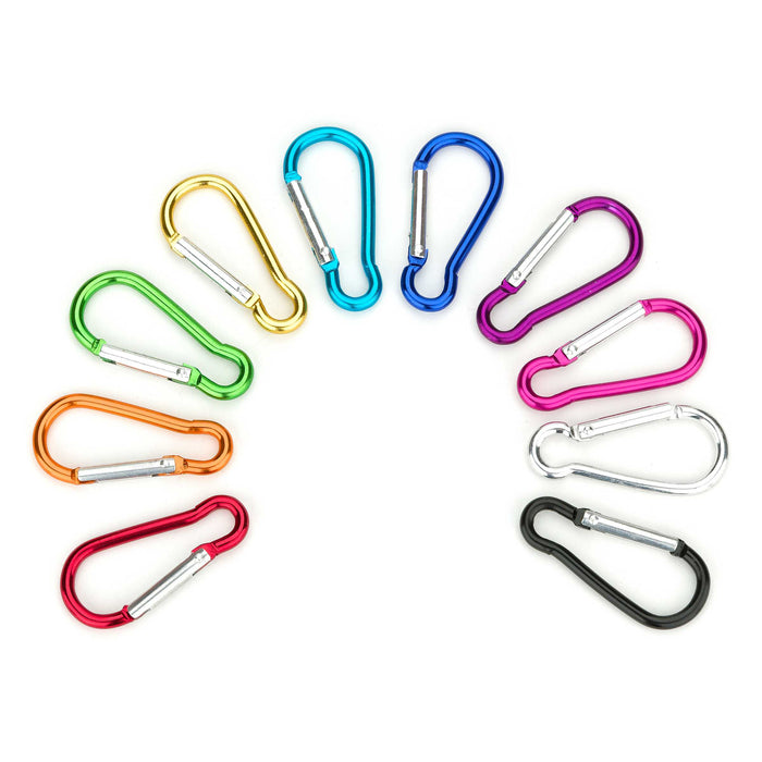 10 Pack Carabiner Keychain Clips (Assorted Colors)