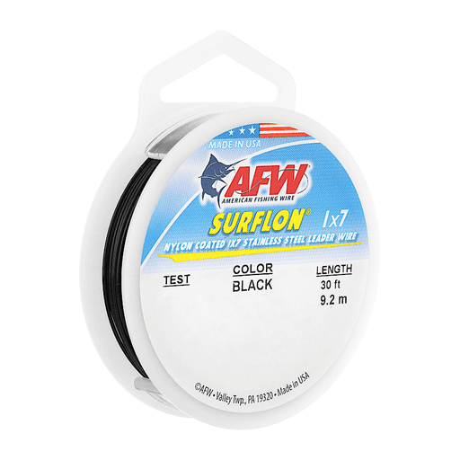 AFW C030B-0 Surflon Nylon Coated 1x7 Stainless Leader Wire 30 lb