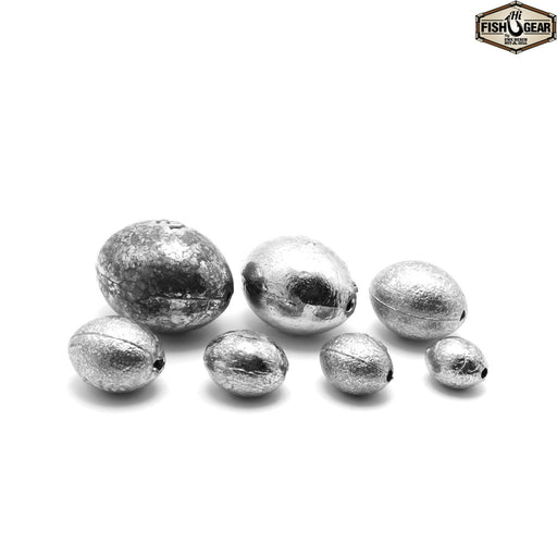 THKFISH Egg Lead Fishing Weights sinkers Kit Fishing Oval Sinkers Tackle  Saltwater FreshwaterMixed Gram 21pcs