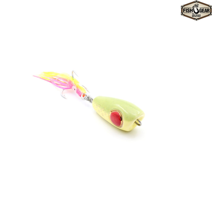 Mark White Lures Yellow/Green with Red Eye Surface Plug