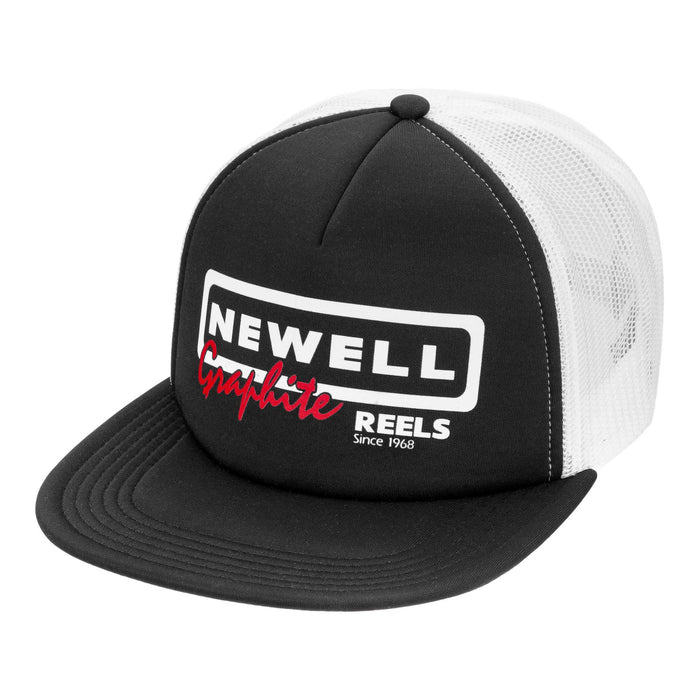 Newell® Reels Graphite Black/White Flat Bill Trucker Hat