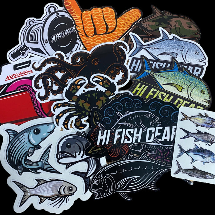2023 HFG Sticker Pack - 17 UV Protected Hawaii Fishing Stickers (Ships FREE)