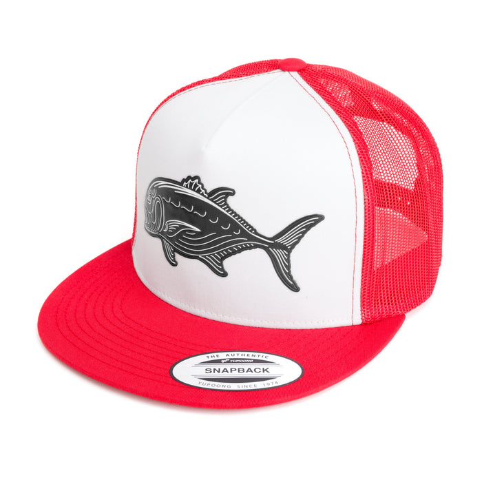 HFG - JDM Ulua Red/White Flat Bill Snapback Trucker Hat