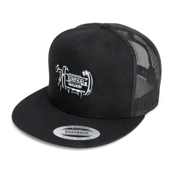 HFG - UNFKN Reel Black Flat Bill Snapback Trucker Hat
