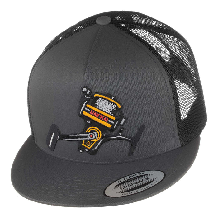 HFG - UNFKN Reel Spinner Charcoal/Black Flatbill Trucker Hat
