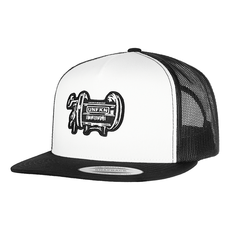 HFG - UNFKN Reel White/Black Snapback Flat Bill Trucker Hat