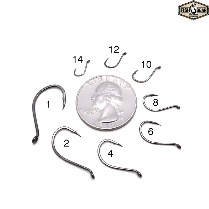 Snelled Baitholder Octopus hooks 6 per pack with a 12 inch leader sizes Snelled Baitholder Octopus hooks 6 per pack with a 12 inch leader sizes