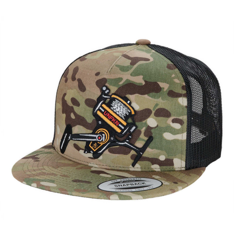 HFG - UNFKN Reel Spinner Multicam® Green/Black Snapback Flatbill Trucker Hat