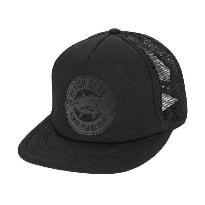HFG - Ulua Circle Stealth Black Flatbill Trucker Hat