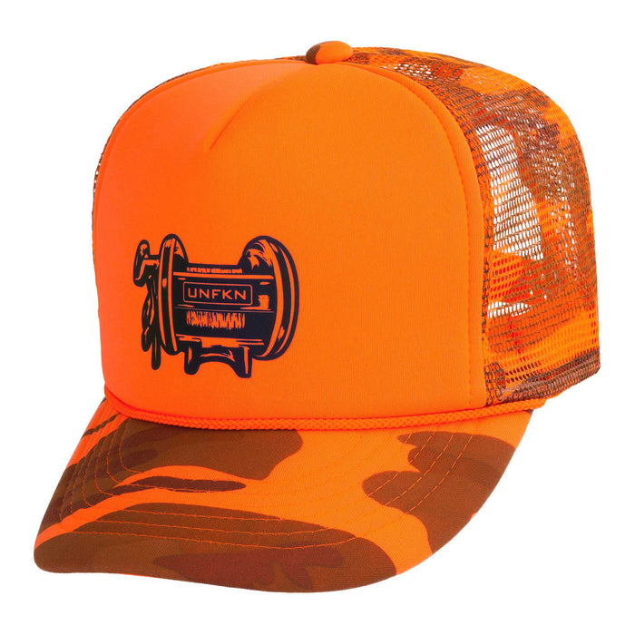 UNFKN Reel Hunter Orange Camo  Classic Trucker Hat