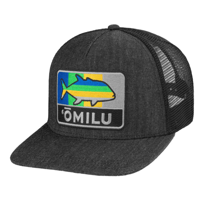 HFG - Black Denim Omilu Flat Bill Trucker Hat (Big Head Special)