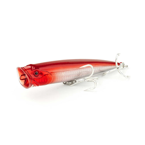 Kaku Lures - 1-1/2oz Floating Popper (Style VV) Red / Silver