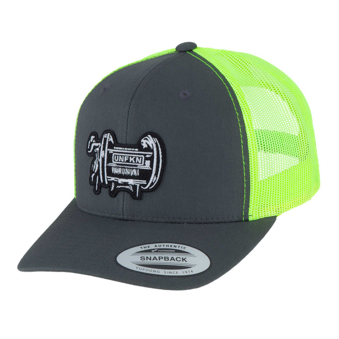 HFG - UNFKN Reel Charcoal/Neon Green Classic Trucker Hat