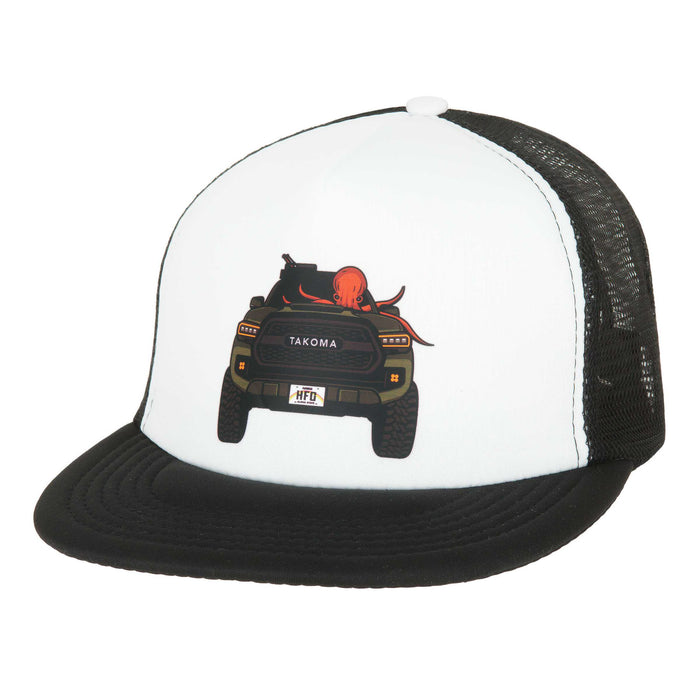 HFG - TAKOMA Black & White Flatbill Trucker Hat