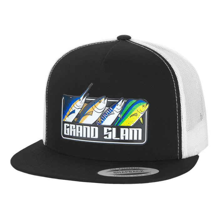 HFG - Pelagic Grand Slam White/Black Snapback Flatbill Trucker Hat —  HiFishGear