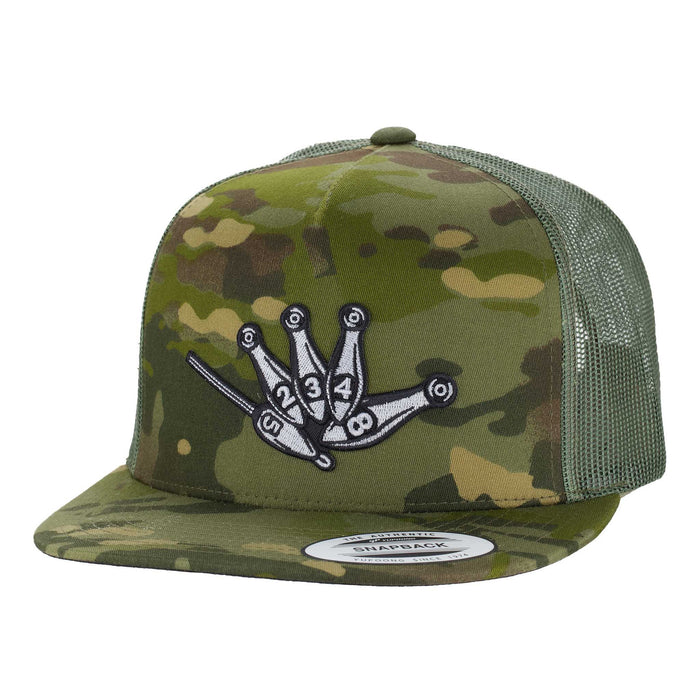 HFG - Throw Da Shaka Tropic/Green Multicam® Snapback Flatbill Trucker Hat