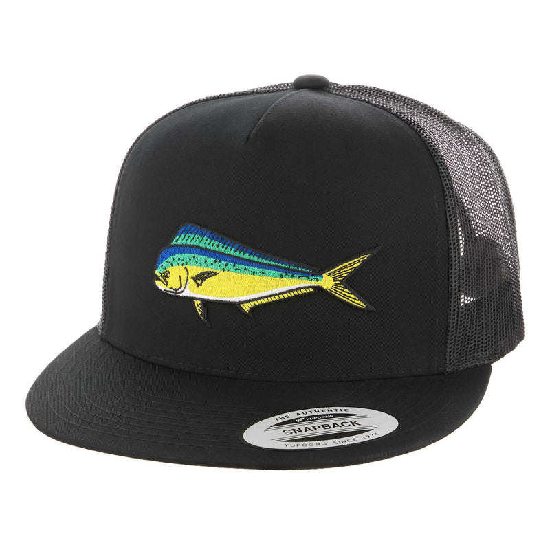 HFG - MahiMahi Black Flatbill Snapback Trucker Hat