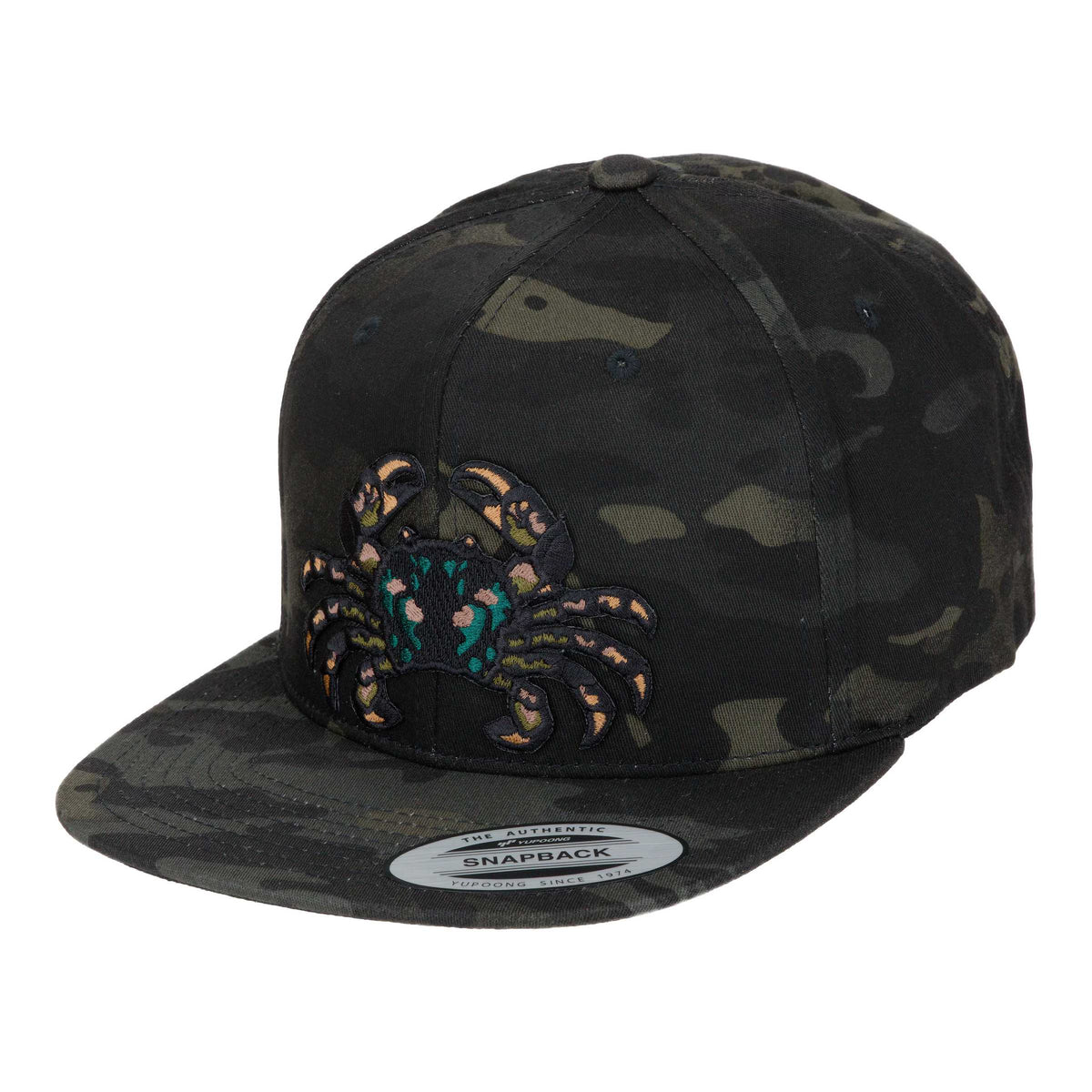 HFG - Samoan Mud Crab MultiCam® Black Flat Bill Snapback Hat — HiFishGear