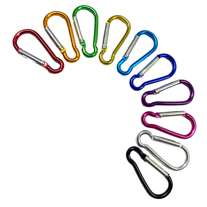 10 Pack Carabiner Keychain Clips (Assorted Colors) — HiFishGear