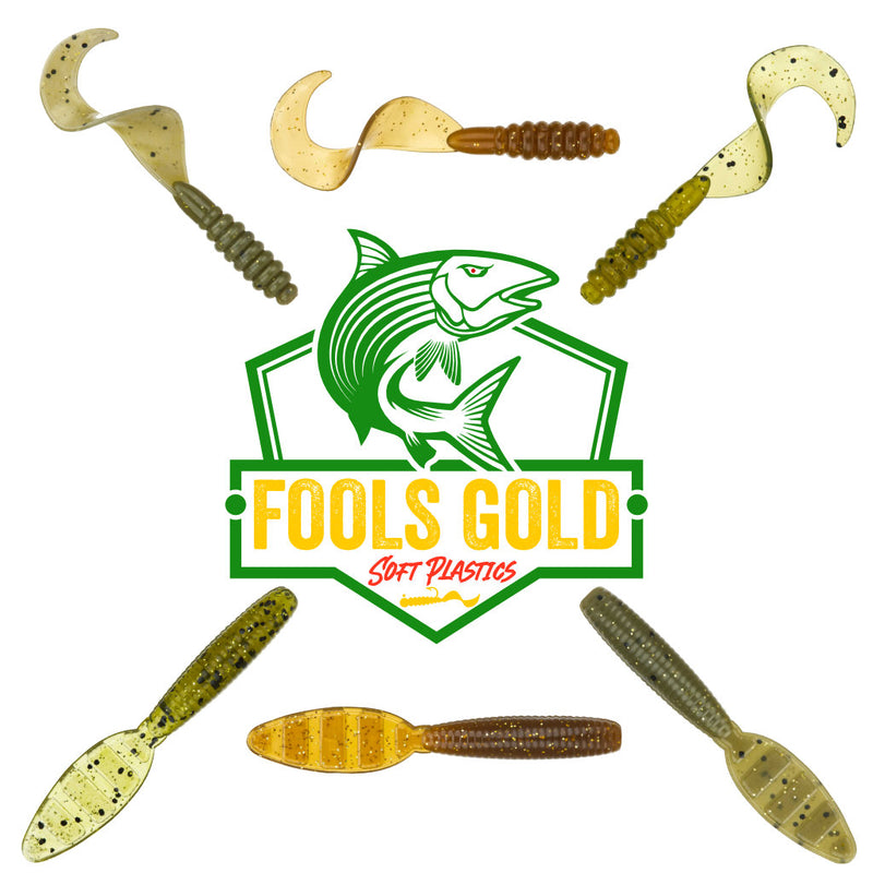 Fools Gold Jig Head O'io  Soft Baits (Paddle & Curly Tails)