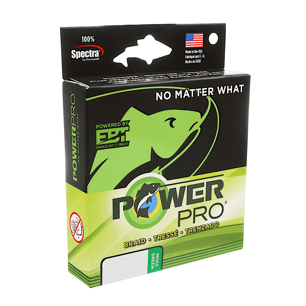 spectra fiber braided fishing line Power Pro Braided Line Moss Green / 500 Yards / 100 lb